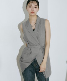 PAGEBOY | 【紫外線カット/接触冷感/イージーケア/セットアップ対応】シアバスロングジレ(テーラードジャケット)