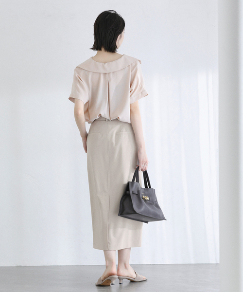 La TOTALITE（ラトータリテ）の「【洗える】スキッパーカラーフレンチシャツ（シャツ/ブラウス・レディース・ホワイト/ネイビー/バーガンディー・FREE）」の17枚目の写真