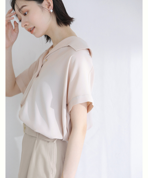 La TOTALITE（ラトータリテ）の「【洗える】スキッパーカラーフレンチシャツ（シャツ/ブラウス・レディース・ホワイト/ネイビー/バーガンディー・FREE）」の20枚目の写真