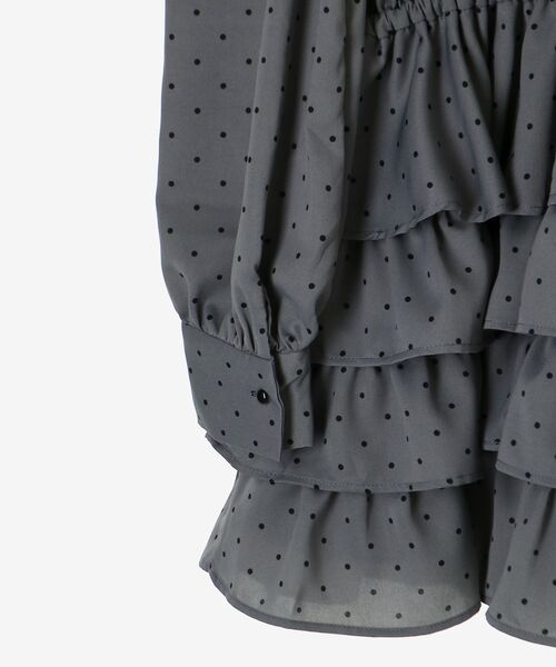 MAJESTIC LEGON（マジェスティックレゴン）の「肩あきリボンタイセットミニワンピ（ワンピース・レディース・グレー系その他/ホワイト系その他2・MEDIUM）」の12枚目の写真