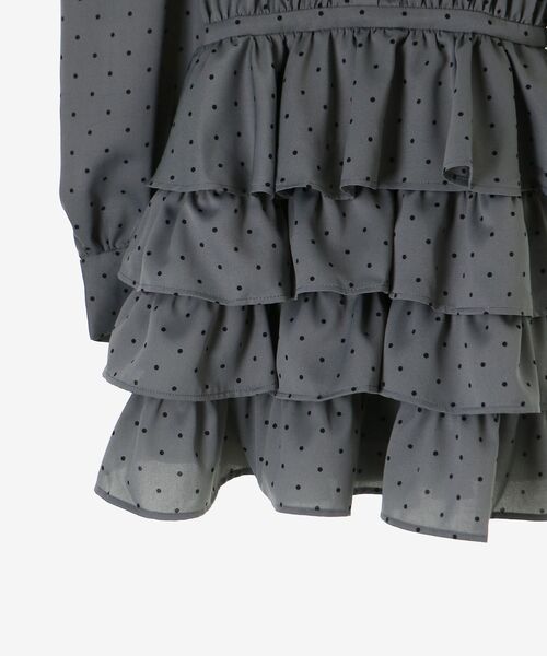 MAJESTIC LEGON（マジェスティックレゴン）の「肩あきリボンタイセットミニワンピ（ワンピース・レディース・グレー系その他/ホワイト系その他2・MEDIUM）」の11枚目の写真