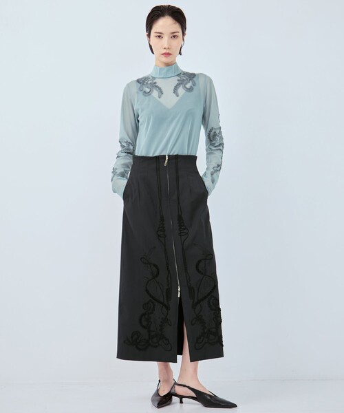 MURRAL/ミューラル】別注Cucurbita embroidered skirt/ククビタエン