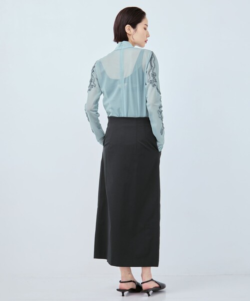 MURRAL(ミューラル)の「【MURRAL/ミューラル】別注Cucurbita embroidered skirt/ククビタエンブロイダリースカート/Iライン(スカート・レディース・ブラック/ホワイト・1/2)」の21枚目の写真