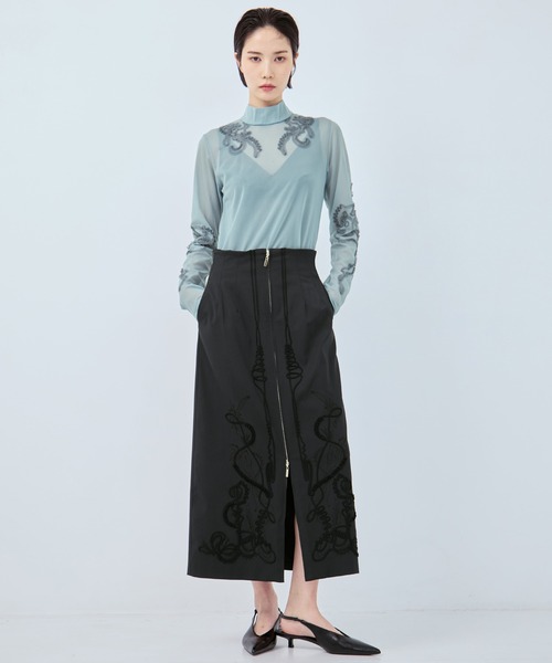 MURRAL/ミューラル】別注Cucurbita embroidered skirt/ククビタエン