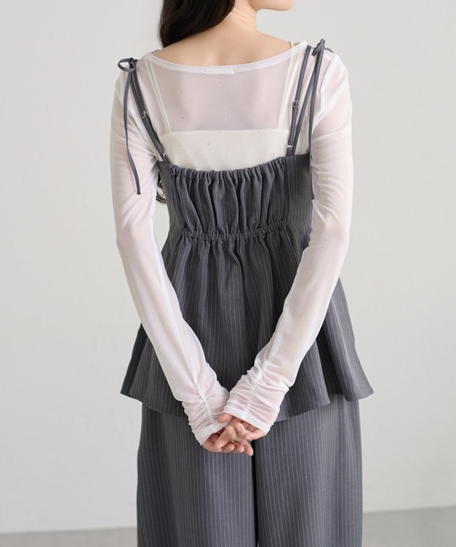 apres jour clair(アプレジュールクレア)の「【セットアップ可能】【apres jour clair】2way肩リボンキャミチュニック(その他トップス・レディース・ブラウン/ベージュ/アイボリー/グレー・フリー/X-LARGE)」の22枚目の写真