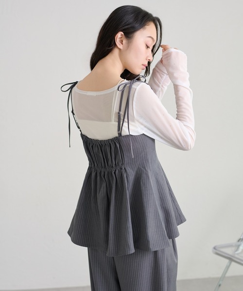 apres jour clair(アプレジュールクレア)の「【セットアップ可能】【apres jour clair】2way肩リボンキャミチュニック(その他トップス・レディース・ブラウン/ベージュ/アイボリー/グレー・フリー/X-LARGE)」の21枚目の写真
