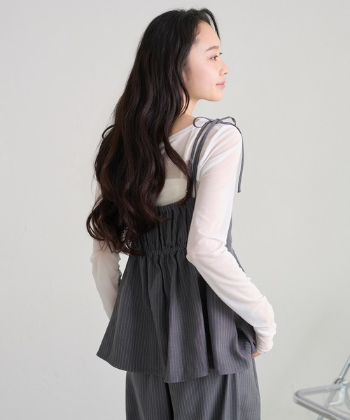 apres jour clair(アプレジュールクレア)の「【セットアップ可能】【apres jour clair】2way肩リボンキャミチュニック(その他トップス・レディース・ブラウン/ベージュ/アイボリー/グレー・フリー/X-LARGE)」の20枚目の写真