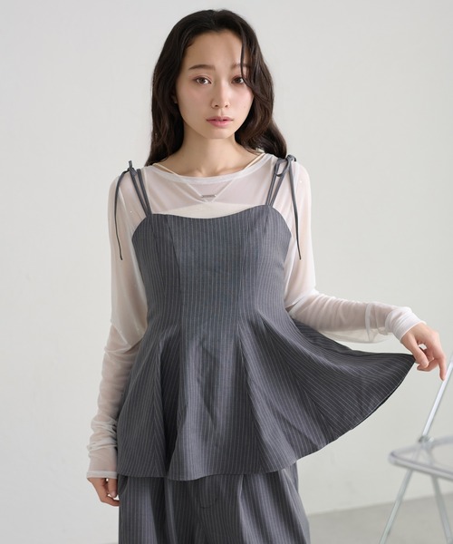 apres jour clair(アプレジュールクレア)の「【セットアップ可能】【apres jour clair】2way肩リボンキャミチュニック(その他トップス・レディース・ブラウン/ベージュ/アイボリー/グレー・フリー/X-LARGE)」の19枚目の写真