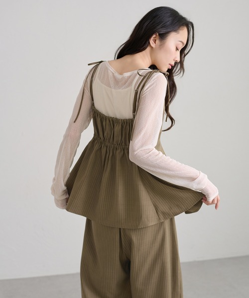 apres jour clair(アプレジュールクレア)の「【セットアップ可能】【apres jour clair】2way肩リボンキャミチュニック(その他トップス・レディース・ブラウン/ベージュ/アイボリー/グレー・フリー/X-LARGE)」の15枚目の写真