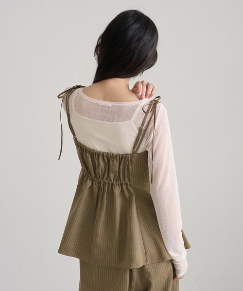 apres jour clair(アプレジュールクレア)の「【セットアップ可能】【apres jour clair】2way肩リボンキャミチュニック(その他トップス・レディース・ブラウン/ベージュ/アイボリー/グレー・フリー/X-LARGE)」の14枚目の写真