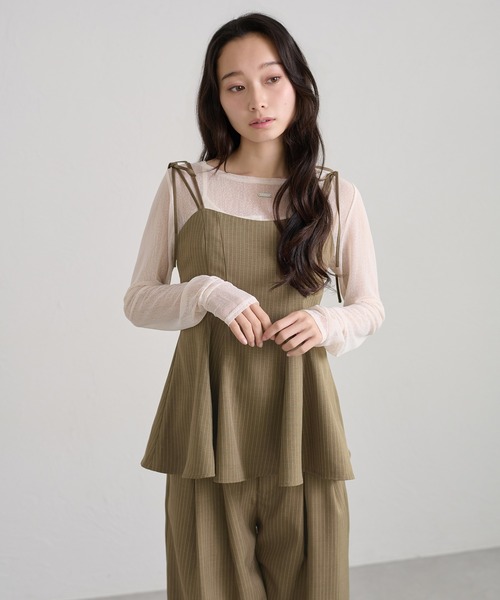 apres jour clair(アプレジュールクレア)の「【セットアップ可能】【apres jour clair】2way肩リボンキャミチュニック(その他トップス・レディース・ブラウン/ベージュ/アイボリー/グレー・フリー/X-LARGE)」の13枚目の写真
