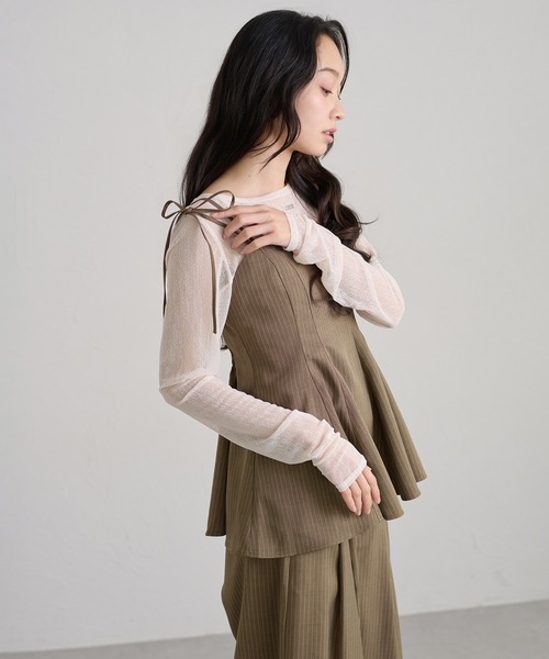 apres jour clair(アプレジュールクレア)の「【セットアップ可能】【apres jour clair】2way肩リボンキャミチュニック(その他トップス・レディース・ブラウン/ベージュ/アイボリー/グレー・フリー/X-LARGE)」の11枚目の写真