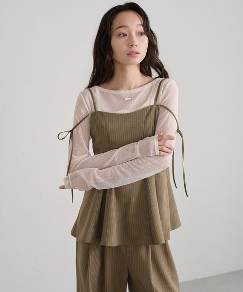 apres jour clair(アプレジュールクレア)の「【セットアップ可能】【apres jour clair】2way肩リボンキャミチュニック(その他トップス・レディース・ブラウン/ベージュ/アイボリー/グレー・フリー/X-LARGE)」の10枚目の写真