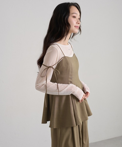 apres jour clair(アプレジュールクレア)の「【セットアップ可能】【apres jour clair】2way肩リボンキャミチュニック(その他トップス・レディース・ブラウン/ベージュ/アイボリー/グレー・フリー/X-LARGE)」の9枚目の写真