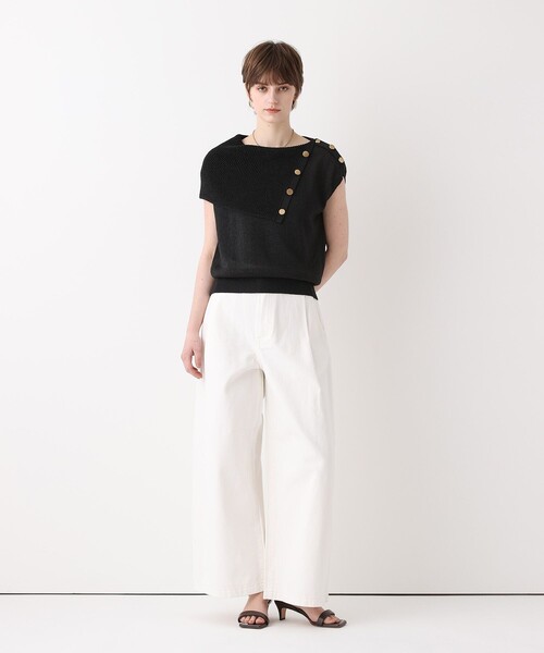 allureville(アルアバイル)の「ホワイトデニムワイドレッグパンツ(デニムパンツ・レディース・オフホワイト・2/1)」の6枚目の写真