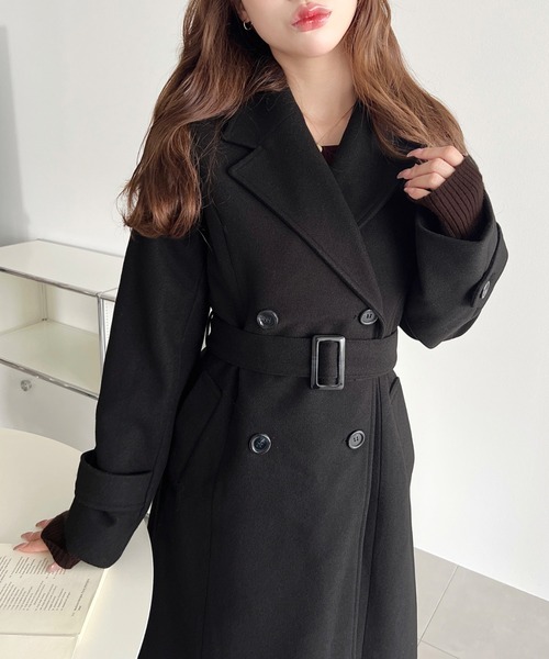 moment+（モーメントプラス）の「ニットメルトンウエストシェイプトレンチコート（トレンチコート・レディース・アイボリー/ブラウン/チャコールグレー/ブラック・M/L）」の13枚目の写真