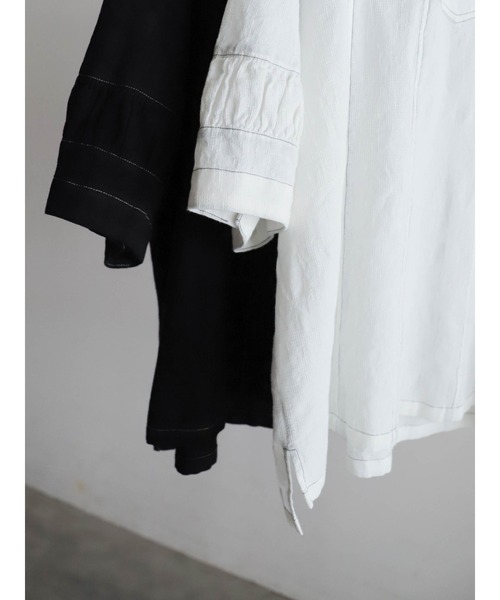 FIL DE FER(フィルデフェール)の「ワッフルJQ スタンド切替ブラウス(シャツ/ブラウス・レディース・ブラック/ホワイト・FREE)」の22枚目の写真