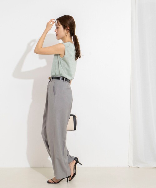 NOLLEY’S(ノーリーズ)の「ウォッシャブルラップ風ワイドパンツ(その他パンツ・レディース・オリーブ/オフホワイト/インディゴブルー/ブラック/グレー/キャメル・36/34/38)」の7枚目の写真