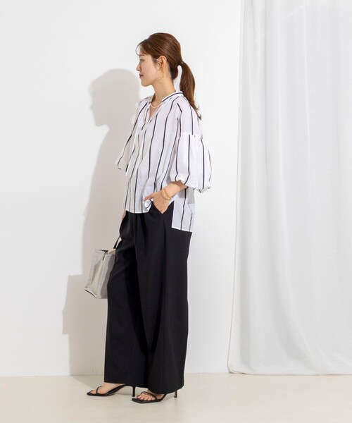 NOLLEY’S(ノーリーズ)の「ウォッシャブルラップ風ワイドパンツ(その他パンツ・レディース・オリーブ/オフホワイト/インディゴブルー/ブラック/グレー/キャメル・36/34/38)」の17枚目の写真