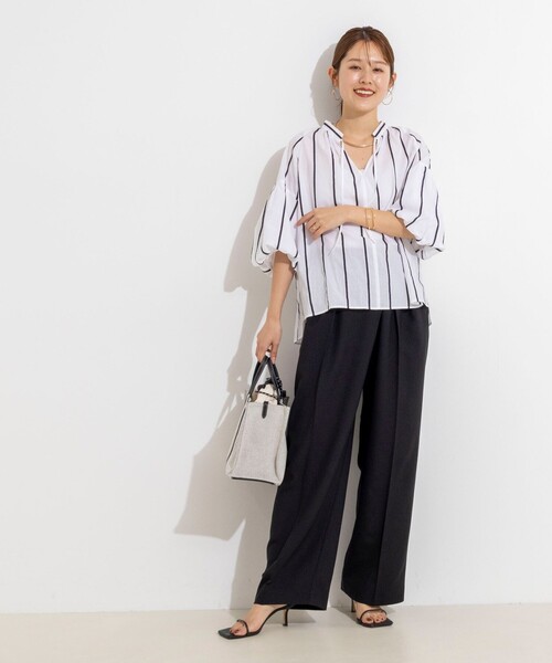 NOLLEY’S(ノーリーズ)の「ウォッシャブルラップ風ワイドパンツ(その他パンツ・レディース・オリーブ/オフホワイト/インディゴブルー/ブラック/グレー/キャメル・36/34/38)」の20枚目の写真
