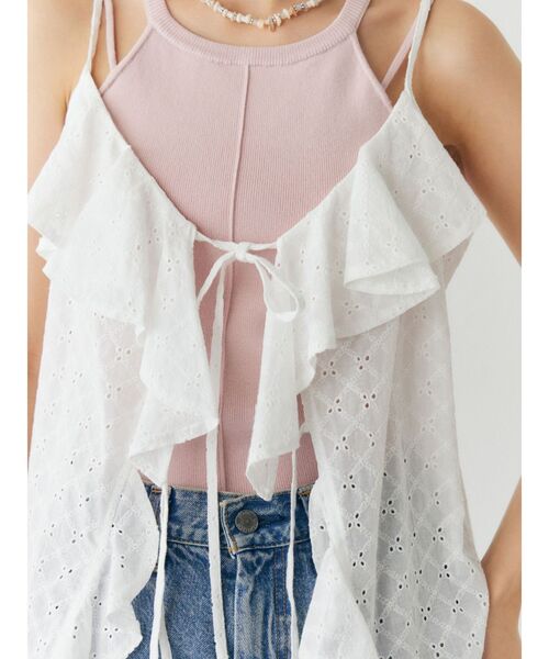 Ungrid（アングリッド）の「カットワークフリルデザインキャミソール（キャミソール・レディース・ブラック/パープル/オフホワイト・FREE）」の20枚目の写真