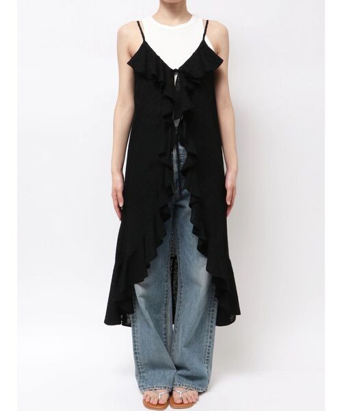 Ungrid（アングリッド）の「カットワークフリルデザインキャミソール（キャミソール・レディース・ブラック/パープル/オフホワイト・FREE）」の4枚目の写真