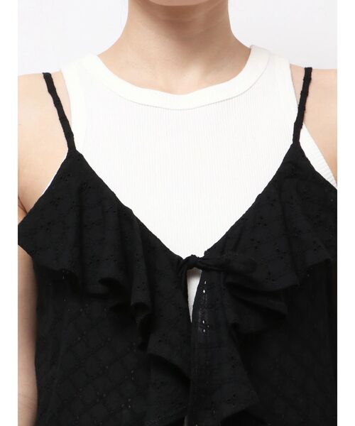 Ungrid（アングリッド）の「カットワークフリルデザインキャミソール（キャミソール・レディース・ブラック/パープル/オフホワイト・FREE）」の7枚目の写真