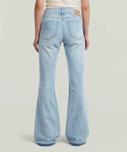 G-STAR(ジースター)の「Stevey 3D Flare Jeans/立体裁断ヴィンテージライクウォッシュ加工フレアジーンズ/カットオフブーツカットデニムパンツ(デニムパンツ・レディース・ライトブルー・26inch/25inch/24inch)」の2枚目の写真