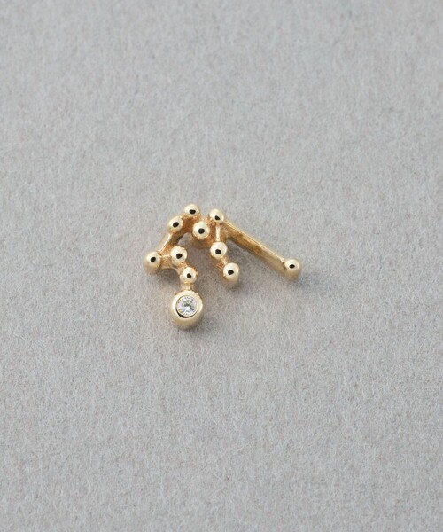 ゾディアック] K10YG ダイヤモンド ピアス /みずがめ座（ピアス（片耳