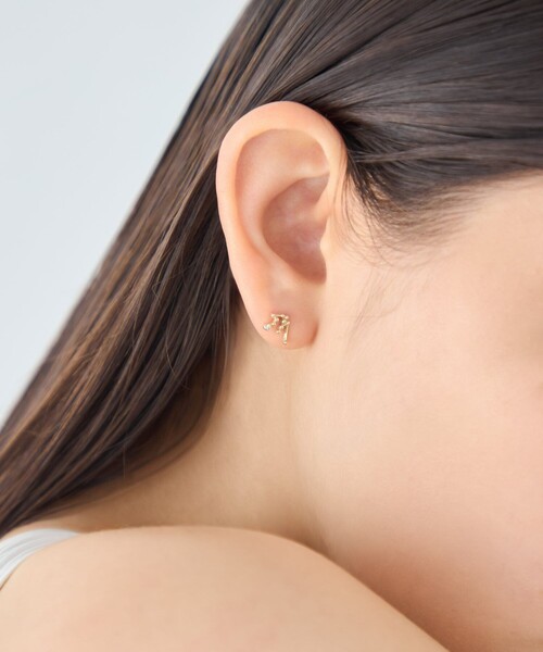 ete ピアス 片耳 ゾディアック] K10YG ダイヤモンド ピアス /みずがめ座（ピアス（片耳