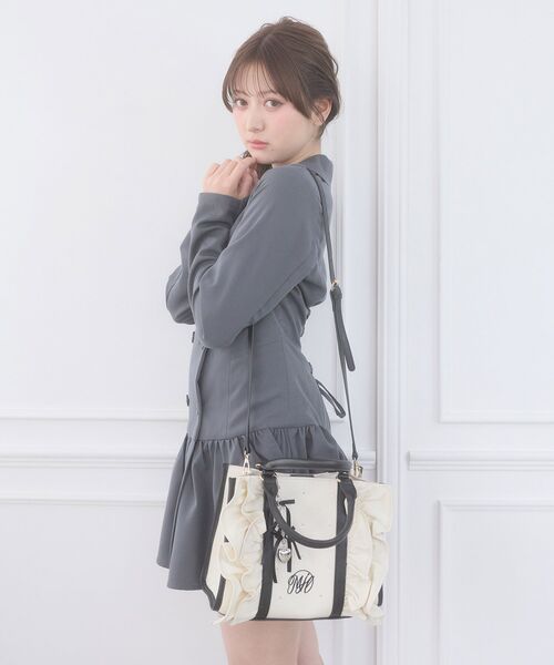 MAJESTIC LEGON(マジェスティックレゴン)の「フリルキャンバスキラキラバッグ(ショルダーバッグ・レディース・ブラック/ピンクベージュ/アイボリー/ブルー・FREE)」の18枚目の写真