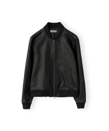 BROWNYARD（ブラウンヤード）の「ウォッシュドレザーブルゾン、ブラック（MA-1）」