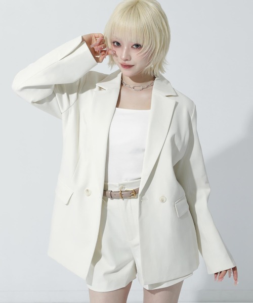 ANAP(アナップ)の「テーラード ジャケット 【セットアップ対応】(その他アウター・レディース・ブラック/グレー/ホワイト/ピンク・F)」の1枚目の写真