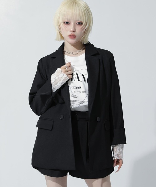ANAP(アナップ)の「テーラード ジャケット 【セットアップ対応】(その他アウター・レディース・ブラック/グレー/ホワイト/ピンク・F)」の2枚目の写真