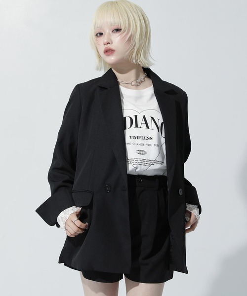 ANAP(アナップ)の「テーラード ジャケット 【セットアップ対応】(その他アウター・レディース・ブラック/グレー/ホワイト/ピンク・F)」の8枚目の写真