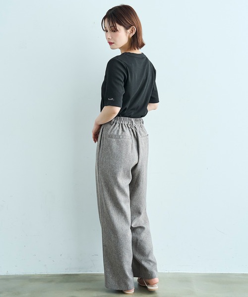 mil（ミル）の「【汗染み防止加工】 クルーネック リブ Tシャツ【587235】（Tシャツ/カットソー・レディース・モカ/ブラック/チャコールグレー・S/XS）」の10枚目の写真
