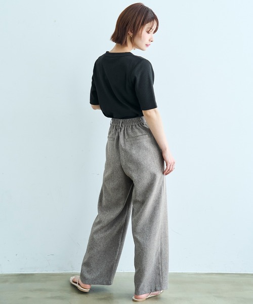 mil（ミル）の「【汗染み防止加工】 クルーネック リブ Tシャツ【587235】（Tシャツ/カットソー・レディース・モカ/ブラック/チャコールグレー・S/XS）」の11枚目の写真
