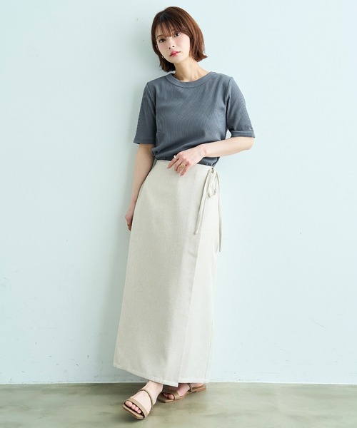 mil（ミル）の「【汗染み防止加工】 クルーネック リブ Tシャツ【587235】（Tシャツ/カットソー・レディース・モカ/ブラック/チャコールグレー・S/XS）」の18枚目の写真