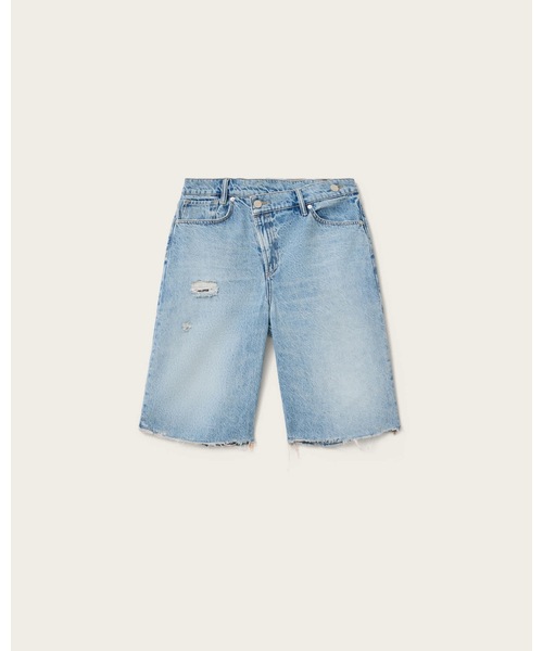 ALLSAINTS(オールセインツ)の「AKI CROSSOVER WIDE LEG DENIM SHORTS | AKI クロスオーバー ワイド レッグ デニム ショート(デニムパンツ・レディース・ブルー系その他・24/25/26/27)」の7枚目の写真