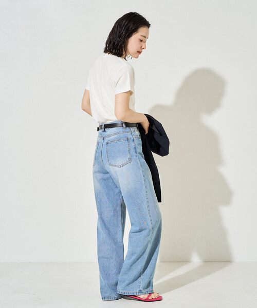 FREAK'S STORE(フリークスストア)の「限定展開 <抗菌防臭・接触冷感>MINT(ミント) クルーネック 半袖 Tシャツ(Tシャツ/カットソー・レディース・ピンク/ブラウン/オレンジ/サックスブルー/オリーブ/ブラック/オフホワイト・SMALL/LARGE/MEDIUM)」の10枚目の写真