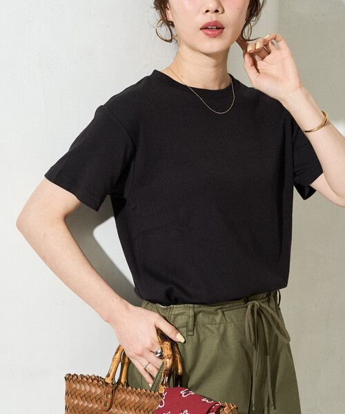 FREAK'S STORE(フリークスストア)の「限定展開 <抗菌防臭・接触冷感>MINT(ミント) クルーネック 半袖 Tシャツ(Tシャツ/カットソー・レディース・ピンク/ブラウン/オレンジ/サックスブルー/オリーブ/ブラック/オフホワイト・SMALL/LARGE/MEDIUM)」の18枚目の写真