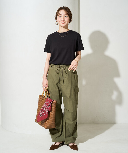 FREAK'S STORE(フリークスストア)の「限定展開 <抗菌防臭・接触冷感>MINT(ミント) クルーネック 半袖 Tシャツ(Tシャツ/カットソー・レディース・ピンク/ブラウン/オレンジ/サックスブルー/オリーブ/ブラック/オフホワイト・SMALL/LARGE/MEDIUM)」の20枚目の写真