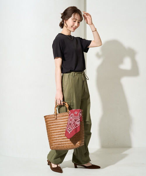 FREAK'S STORE(フリークスストア)の「限定展開 <抗菌防臭・接触冷感>MINT(ミント) クルーネック 半袖 Tシャツ(Tシャツ/カットソー・レディース・ピンク/ブラウン/オレンジ/サックスブルー/オリーブ/ブラック/オフホワイト・SMALL/LARGE/MEDIUM)」の21枚目の写真