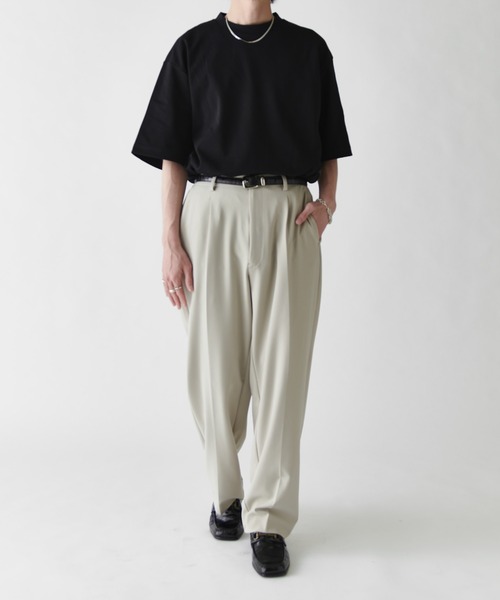 Lui's（ルイス）の「ダブルクロスベーシックワイドパンツ（スラックス・メンズ・ブラック/チャコールグレー/ライトグレー・S/M）」の17枚目の写真