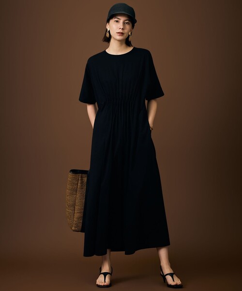 自由区(ジユウク)の「リラクシージャージー ドレス(ワンピース・レディース・ブラウン系/ピンク系/ブラック系・32)」の2枚目の写真