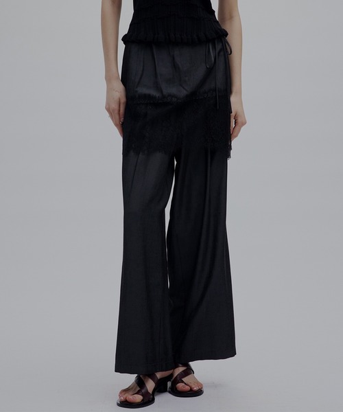 MEDI DENIMLIKE LACE DOCKING LAYERED PANT（その他パンツ）｜Ameri