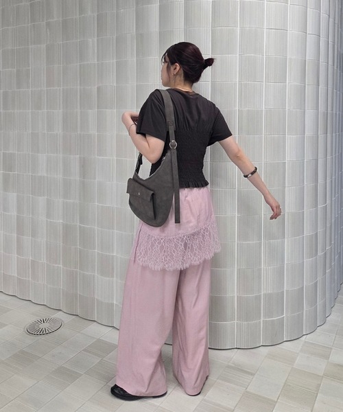 Ameri(アメリ)の「MEDI DENIMLIKE LACE DOCKING LAYERED PANT(その他パンツ・レディース・ピンク/スミクロ/ホワイト・MEDIUM/SMALL)」の8枚目の写真