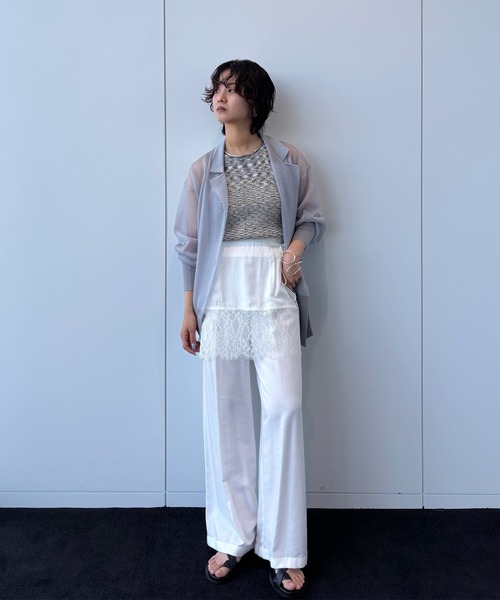 Ameri(アメリ)の「MEDI DENIMLIKE LACE DOCKING LAYERED PANT(その他パンツ・レディース・ピンク/スミクロ/ホワイト・MEDIUM/SMALL)」の9枚目の写真