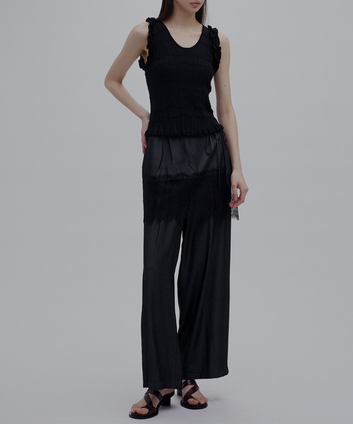 Ameri(アメリ)の「MEDI DENIMLIKE LACE DOCKING LAYERED PANT(その他パンツ・レディース・ピンク/スミクロ/ホワイト・MEDIUM/SMALL)」の12枚目の写真