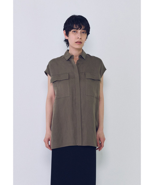1er Arrondissement(プルミエアロンディスモン)の「テンセルリネンノースリーブシャツ(シャツ/ブラウス・レディース・ブルー系その他3/カーキ/モカ・36/38)」の7枚目の写真